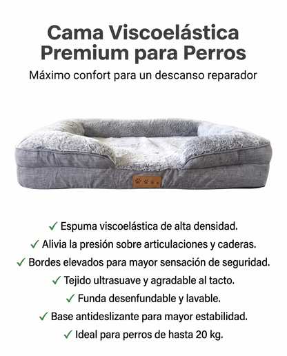 NIPER OrthoRest™ | Cama Ortopédica Viscoelástica para Perros y Gatos